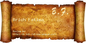 Brich Fatima névjegykártya